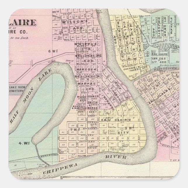 Eau Claire and Medford Square Sticker (Front)