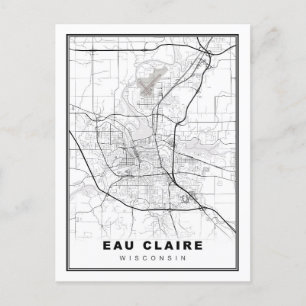 Eau Claire Map Postcard
