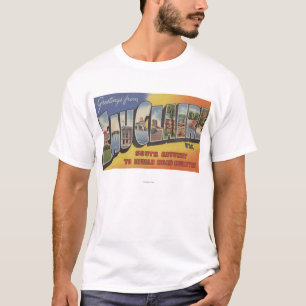 Eau Claire, Wisconsin - Large Letter Scenes T-Shirt