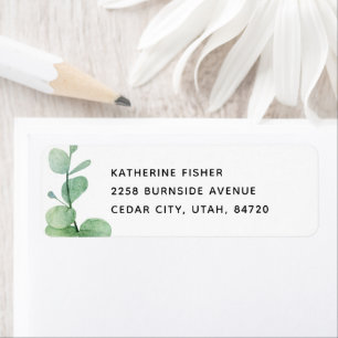 Eau-couleur eucalyptus. Mariage de verdure fleurie