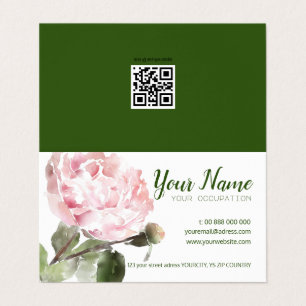 EAU COULEUR PEONY Fleur plié Carte de visite