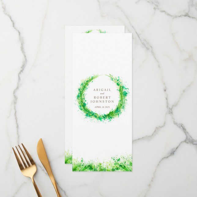 Eau de courre verte art menu (Devant/Arrière en situation)