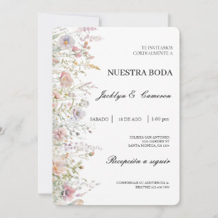 Eau de fleur sauvage couleur Faire-part de mariage