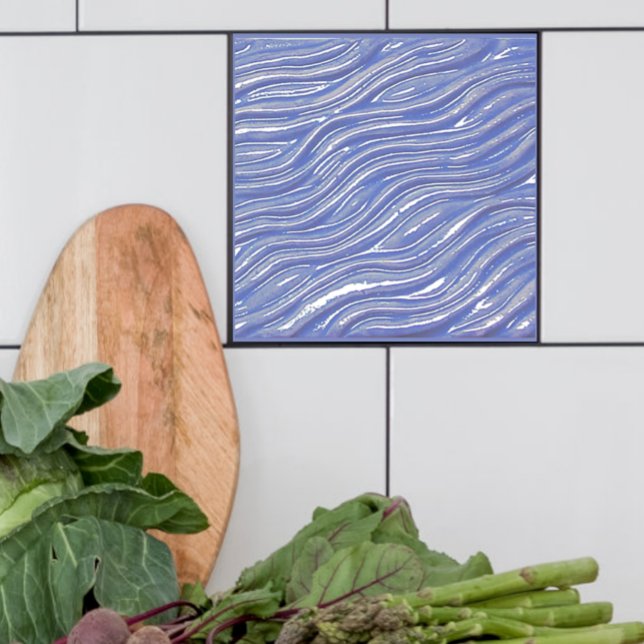 Eau de lavande en céramique Carreaux décoratifs (Lavender water look tile , shown with white.)