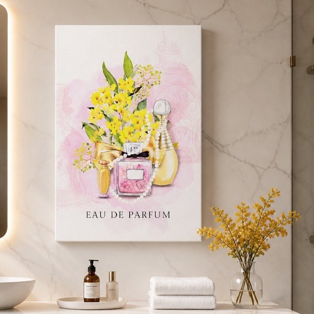 Eau De Parfum and Flowers Canvas Print (Creator Uploaded)
