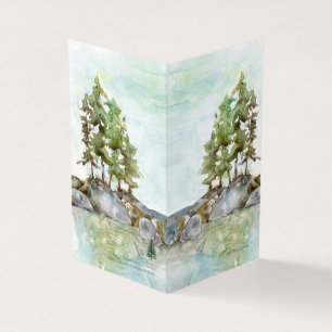 Eau des pins et rochers aquarelle de BWCAW, MN 