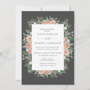 eau d'hiver faire-part de mariage florale