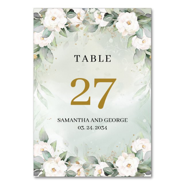 Eau luxuriante verdure et numéro de table blanc (Par défaut)