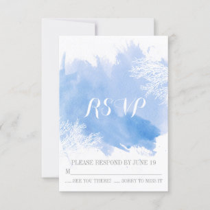 Eau moderne corail récif bleu mariage RSVP
