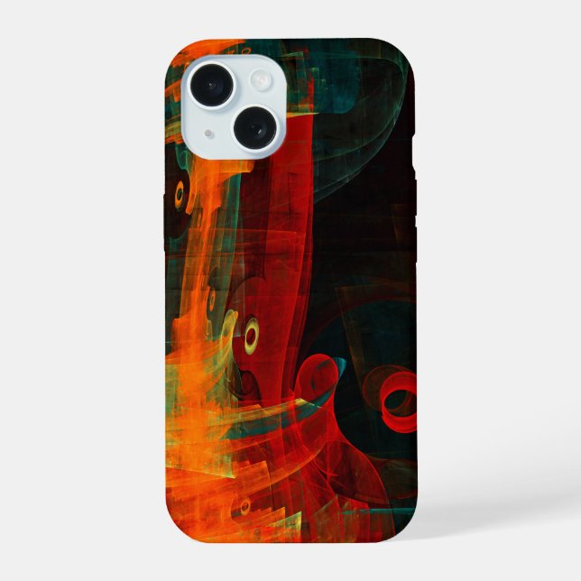 Eau Orange Rouge Bleu moderne Art Abstrait Motif (Verso)