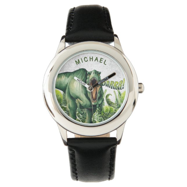 Eau personnalisée T-Rex Dinosaur Montre pour enfan (devant)