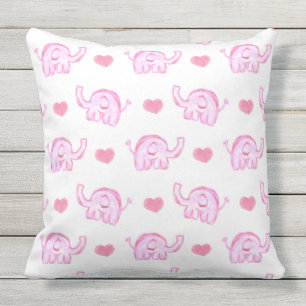 eau rose éléphants coussin extérieur