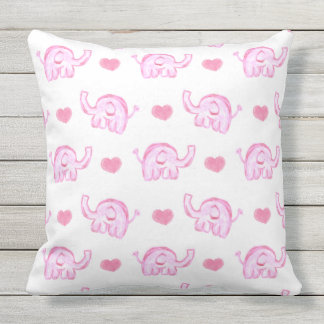 eau rose éléphants coussin extérieur