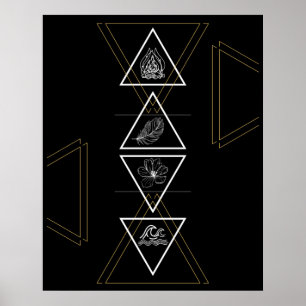 Eau Terre Air Fire Quatre éléments Poster
