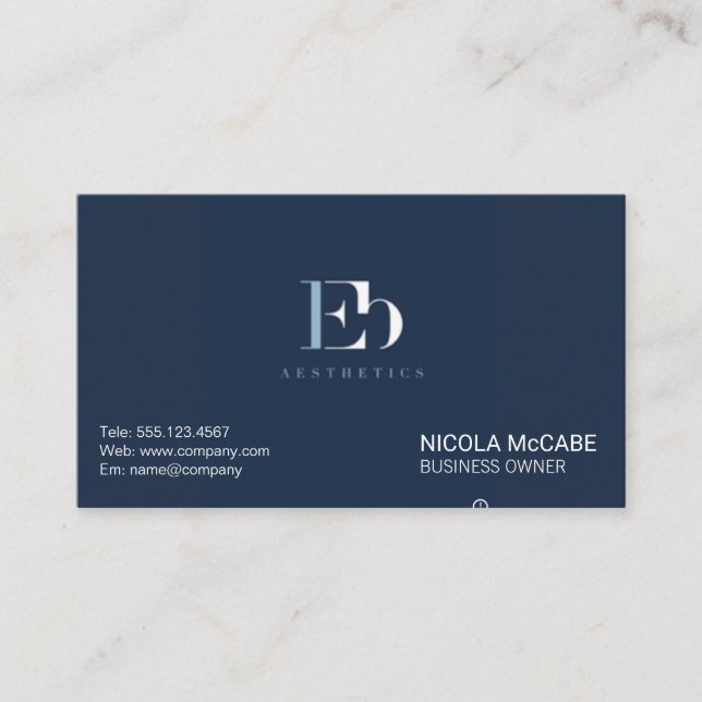 EB Aesthetics Business Card (Front)