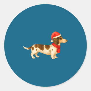 Ebald Christmas Dachshund E Funny Doxie Dog Mom  Classic Round Sticker