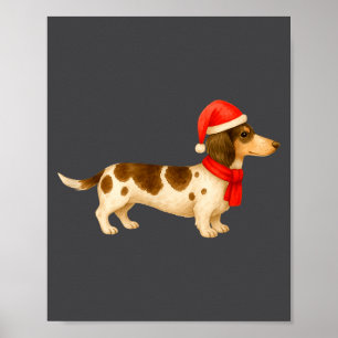 Ebald Christmas Dachshund E Funny Doxie Dog Mom  Poster