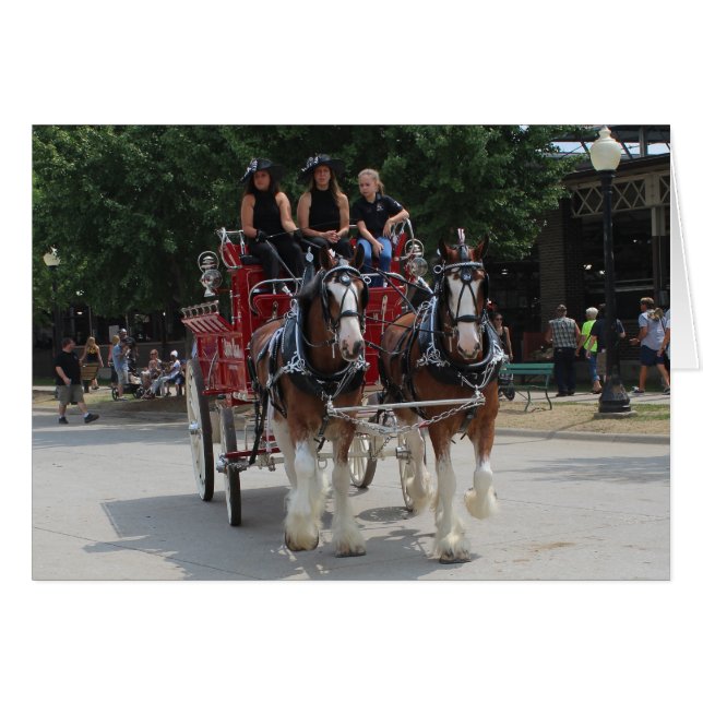 Ébauche de chevaux à une foire d'état tirant le Wa (Devant horizontal)