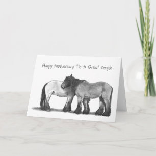 Ébauche de chevaux au crayon : Carte Anniversaire