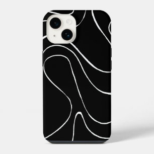 Ebb and Flow 2 - Black on White iPhone 14 Case