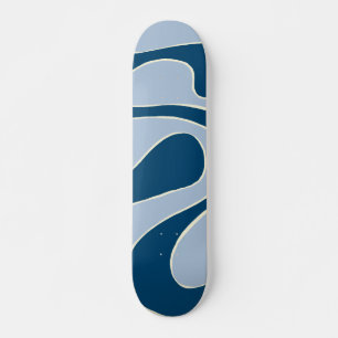 Ebb and Flow 2 in Dark Blue, Light Blue and Cream  Skateboard