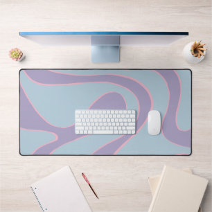 Ebb and Flow 2 in Pink, Lilac, and Blue Desk Mat