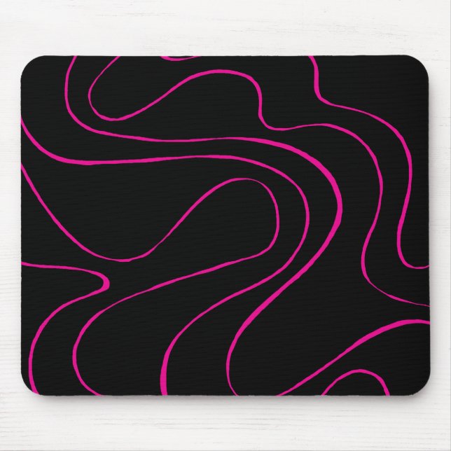 Ebb and Flow 2 - Magenta and Black Mouse Pad (Front)