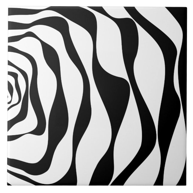 Ebb and Flow 4 - Black and White Tile (Front)