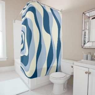 Ebb and Flow 4 - Dark Blue, Light Blue and Cream