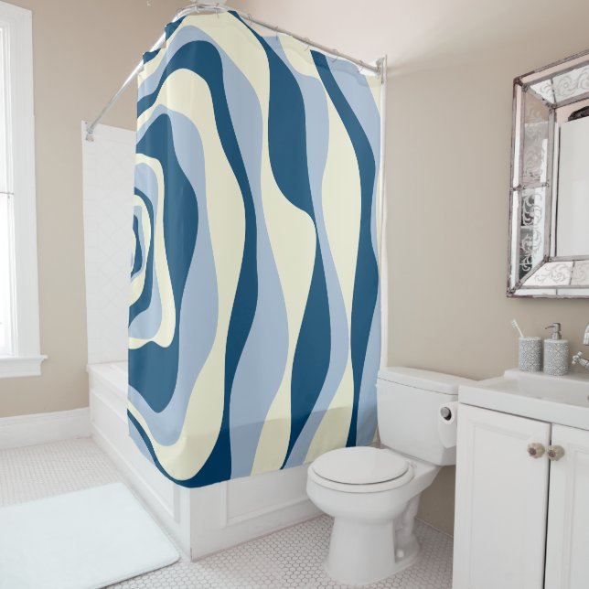 Ebb and Flow 4 - Dark Blue, Light Blue and Cream (In Situ)