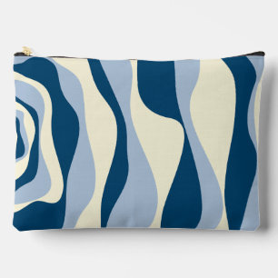 Ebb and Flow 4 - Dark Blue, Light Blue and Cream Accessory Pouch