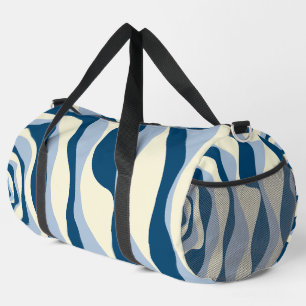 Ebb and Flow 4 - Dark Blue, Light Blue and Cream Duffle Bag