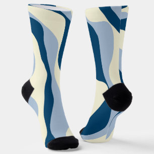 Ebb and Flow 4 - Dark Blue, Light Blue and Cream Socks