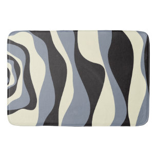 Ebb and Flow 4 in Black, Grey, and Cream Bath Mat