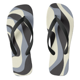 Ebb and Flow 4 in Black, Grey, and Cream  Flip Flops