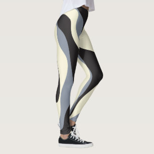 Ebb and Flow 4 in Black, Grey, and Cream Leggings