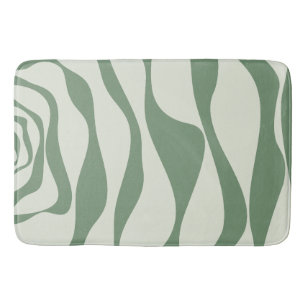 Ebb and Flow 4 in Green  Bath Mat