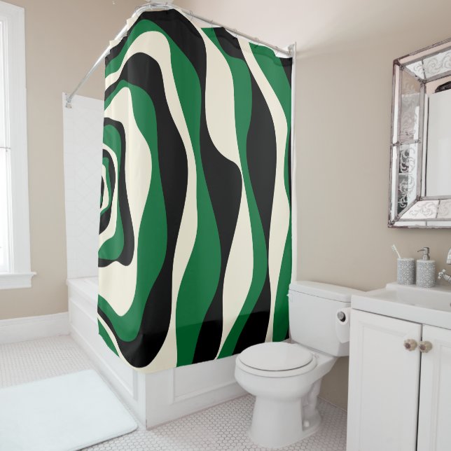 Ebb and Flow 4 in Green, Cream and Black  (In Situ)