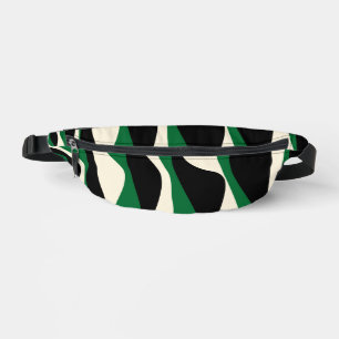 Ebb and Flow 4 in Green, Cream and Black Fanny Pack