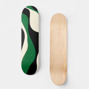 Ebb and Flow 4 in Green, Cream and Black  Skateboard