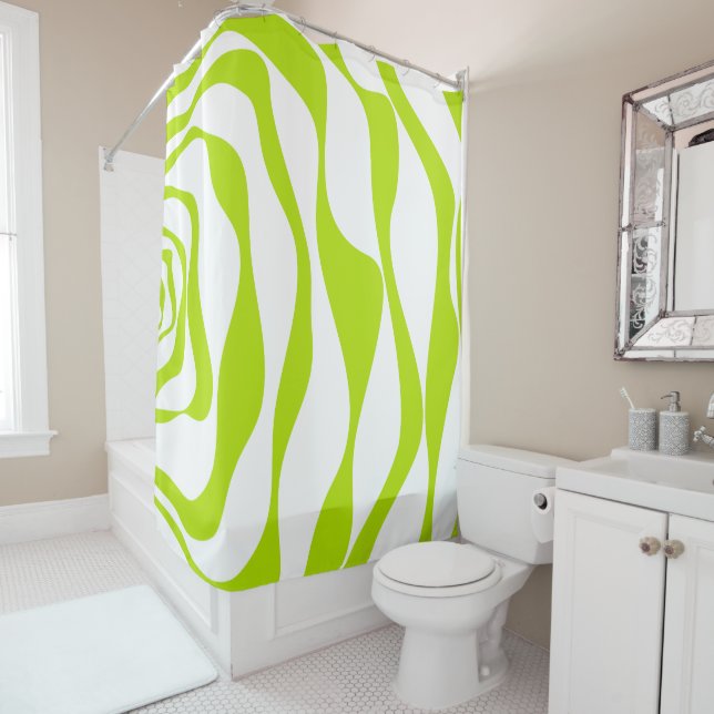 Ebb and Flow 4 in Lime Green and White (In Situ)