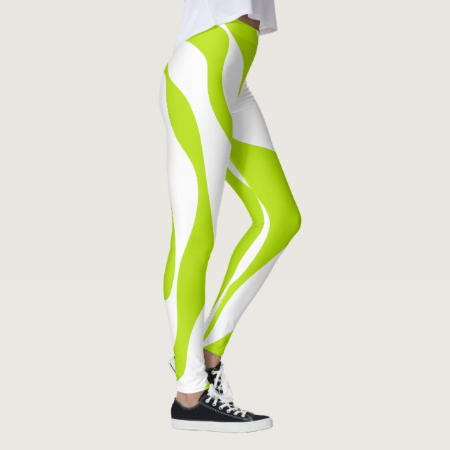 Ebb and Flow 4 in Lime Green and White Leggings (Right)