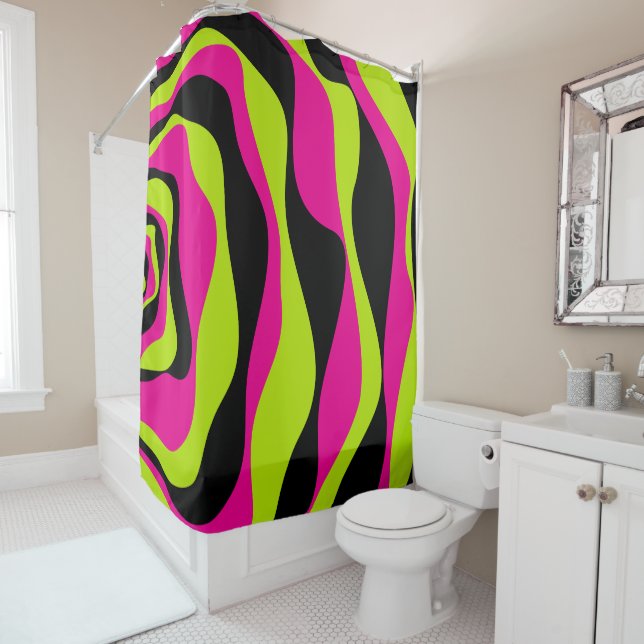 Ebb and Flow 4 in Lime Green, Hot Pink and Black (In Situ)