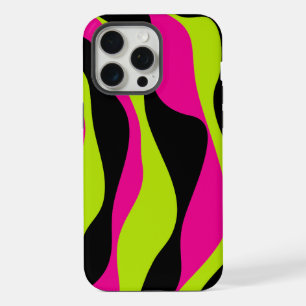 Ebb and Flow 4 in Lime Green, Hot Pink and Black iPhone 15 Pro Max Case