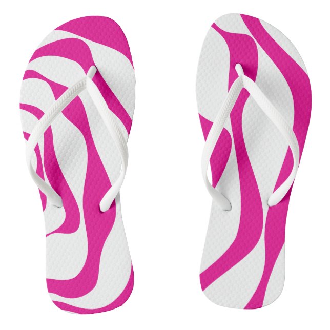 Ebb and Flow 4 in Magenta and White Flip Flops (Footbed)