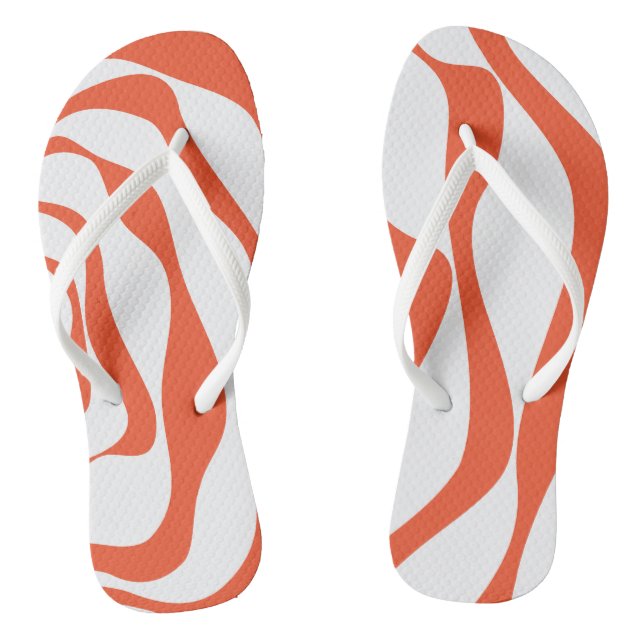 Ebb and Flow 4 in Orange and White Flip Flops (Footbed)