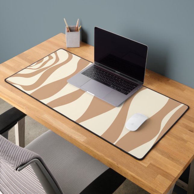 Ebb and Flow 4 in Tan and Cream Desk Mat (Office 2)