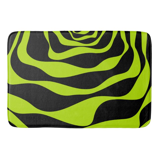 Ebb and Flow 4 - Lime Green  Bath Mat (Front)