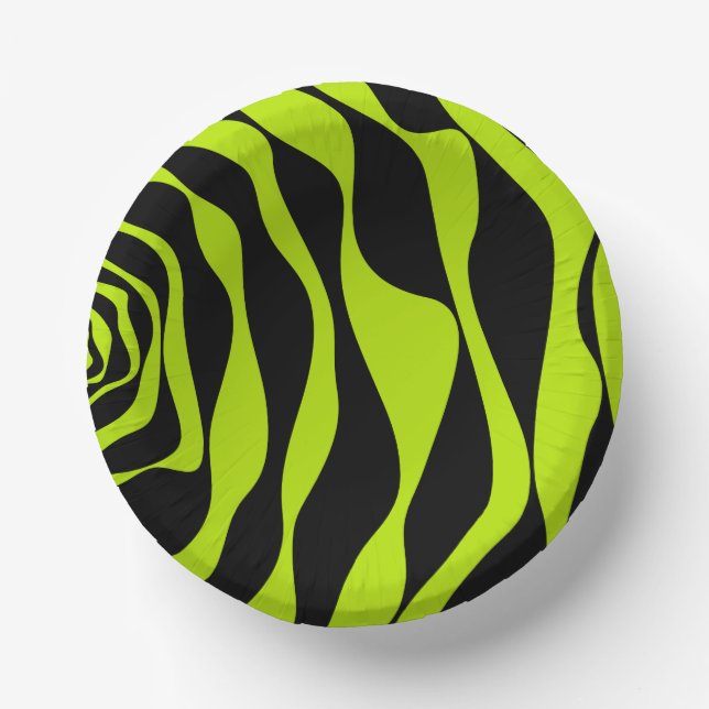 Ebb and Flow 4 - Lime Green Paper Plate (Front)
