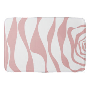 Ebb and Flow 4 - Pink and White Bath Mat